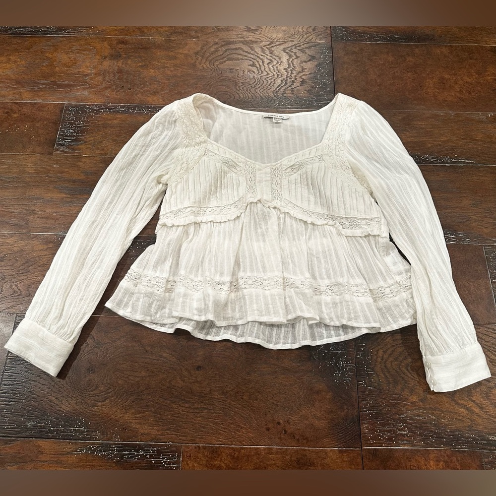 American Eagle Long Sleeve Baby Doll Blouse